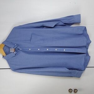 Brooks Brothers- Mens Blue Button down Longsleeve Shirt Pocket Dress Sz.Large